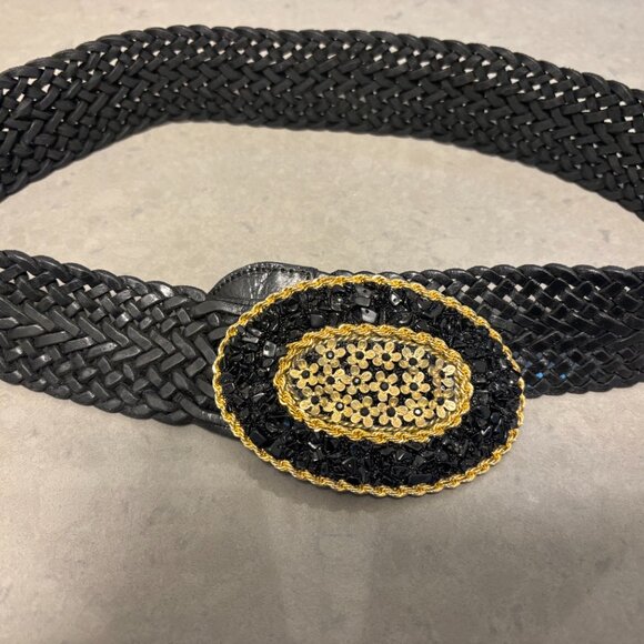 Lauren Hampton Signed Crystal Embellished One Of A Kind Designs Women's Belt - Picture 4 of 9